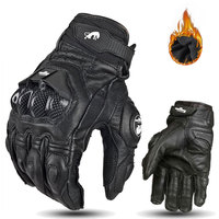 Gants de Moto en Cuir group pour Homme, Noir et Blanc, Étanches, pour Vélo de Route, Course, Été et Hiver 1